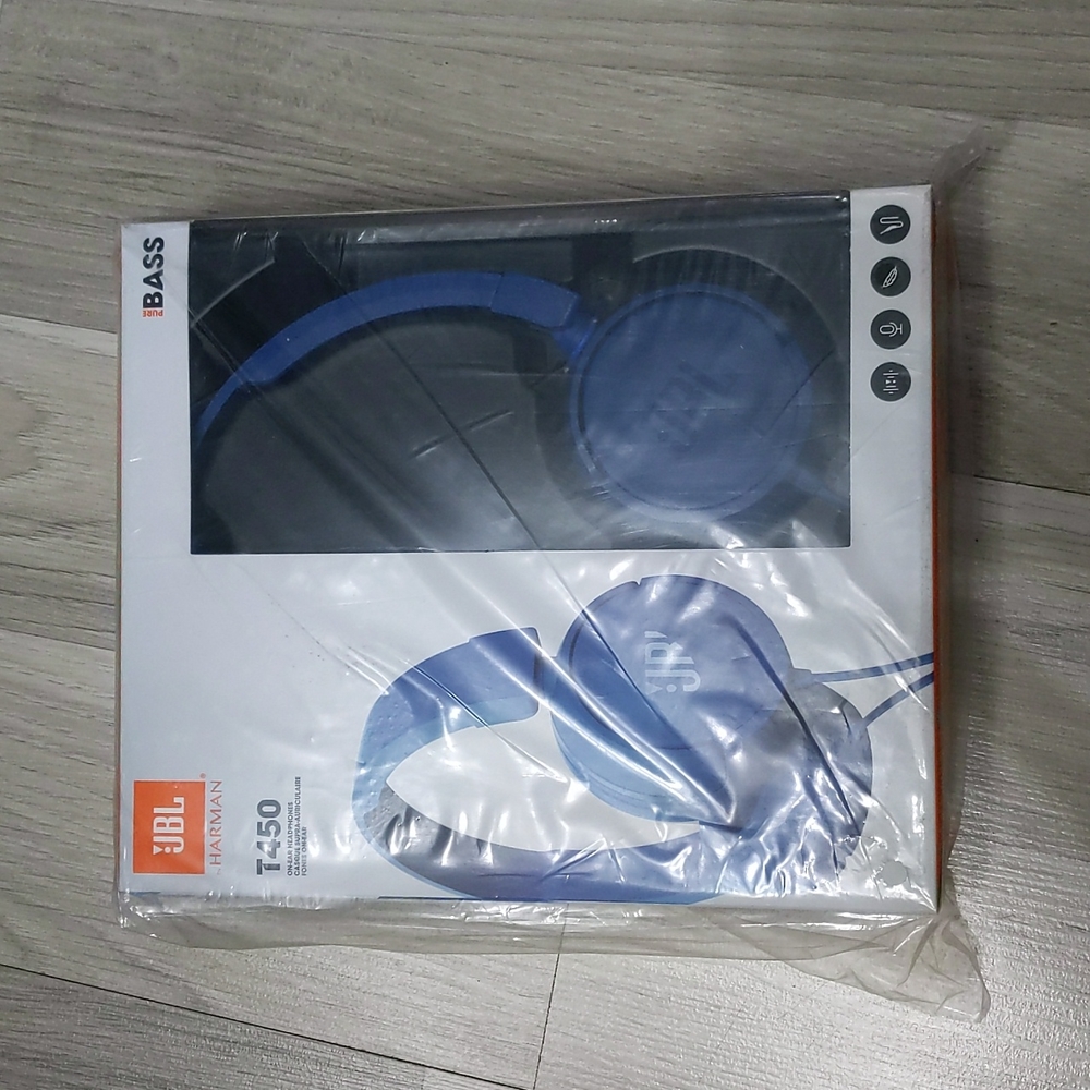 JBL T450 Headphones Blue w/Wire